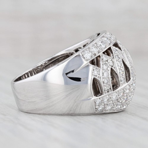 Anello Damiani Princess In Oro Bianco 18k Da 1,50ctw Taglia 7,25 Cocktail - Foto 5 di 11