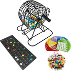 Deluxe Bingo Games Set Metal Cage with Calling Board 50 Bingo Cards 300 Chips