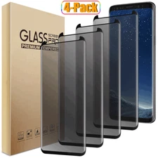 4Pack For Samsung Galaxy S8 S8 Plus S8+ Privacy Tempered Glass Screen Protector