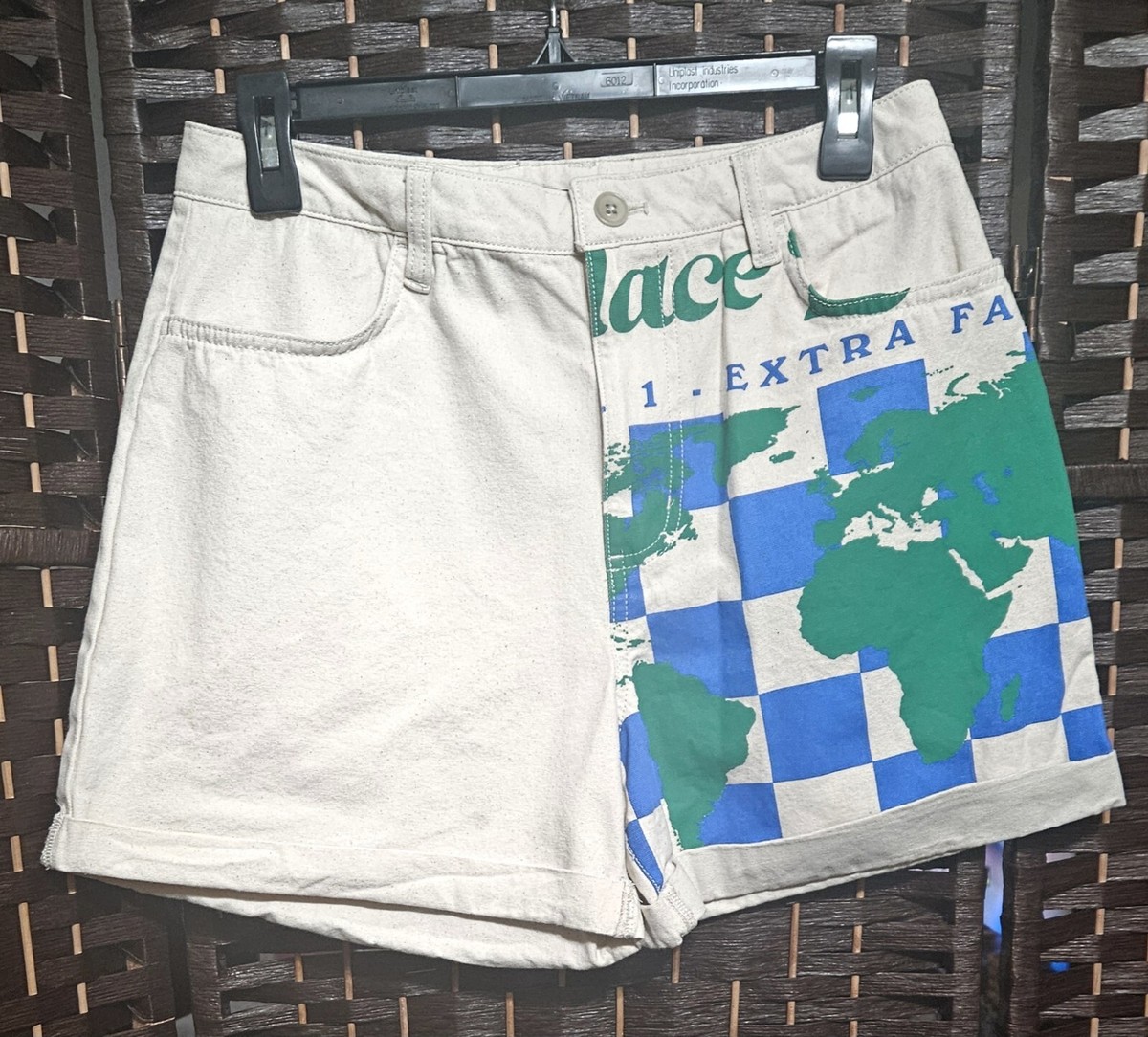 VANS Eco Positivity Planet Shorts Beige Cotton Denim Size 28