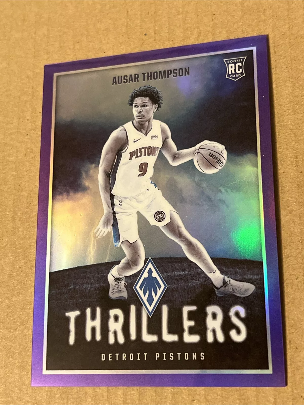 2023-24 Panini Phoenix Ausar Thompson Thrillers Purple /75 Pistons RC #4