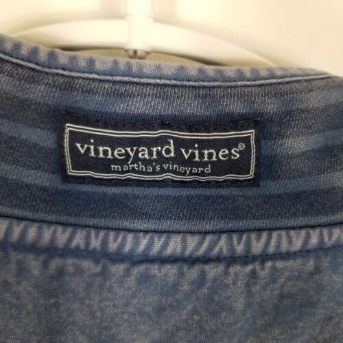 Vineyard Vines Men Woodhouse Garment Dye Shep Sweatshirt Sz XL Blue Snap Neck - Picture 8 of 10