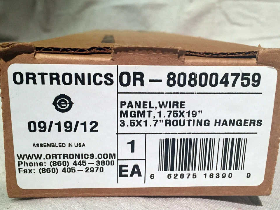 NEW! Ortronics Legrand 808004759 Wire Management Panel - 1U  1.75x19.0" - 5 Ring - Image 4 of 4
