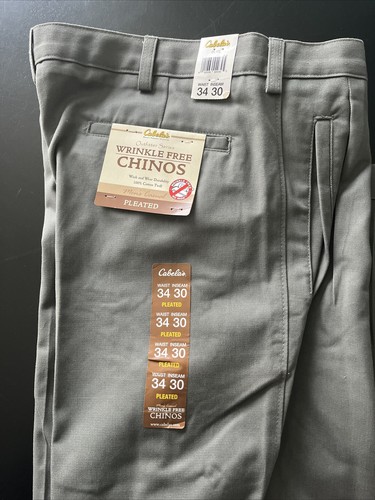 NEW Cabela's Outfitter Series Wrinkle Free Chinos Pleated Front Pants 34x30 - Picture 2 of 6