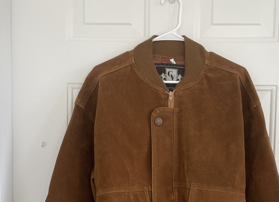 GV Handmade In Italy Faux Suede Jacket Size XL | eBay