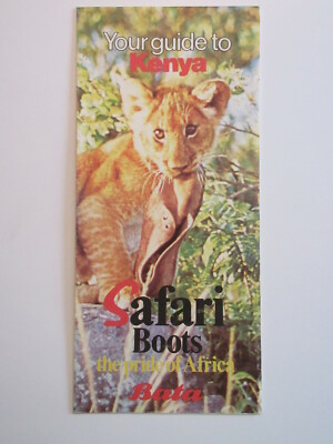 YOUR GUIDE TO KENYA BATA Safari Boots TRAVEL BROCHURE vintage