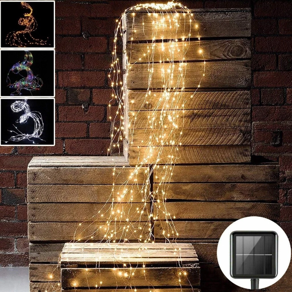 Solar waterfall sales fairy lights