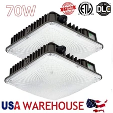 Gas Station Led Canopy Light 2 Pack 70W 110-130V LED Parking Lights, 8400 Lumens
