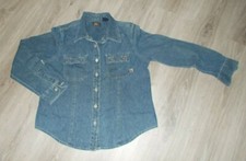 Route 66 Blue Jean Long Sleeve Shirt 100 Cotton Size Medium