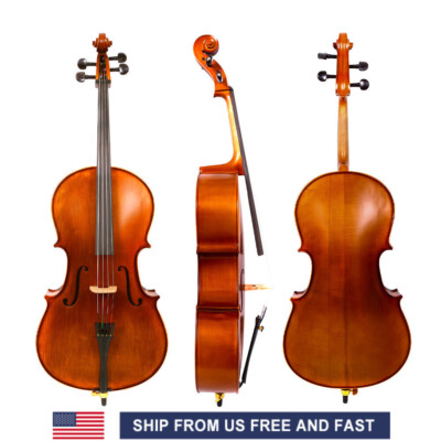 1/4 Acoustic Cello For Child,Student Handmade Ebony Fittings