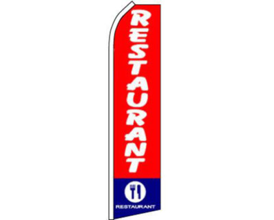 Restaurant Red / White / Blue Swooper Super Feather Advertising Flag