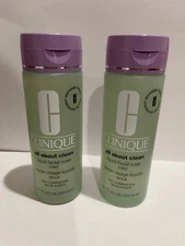 2X Clinique All About Clean Liquid Facial Soap Mild 6.7 oz Dry Combination Skin