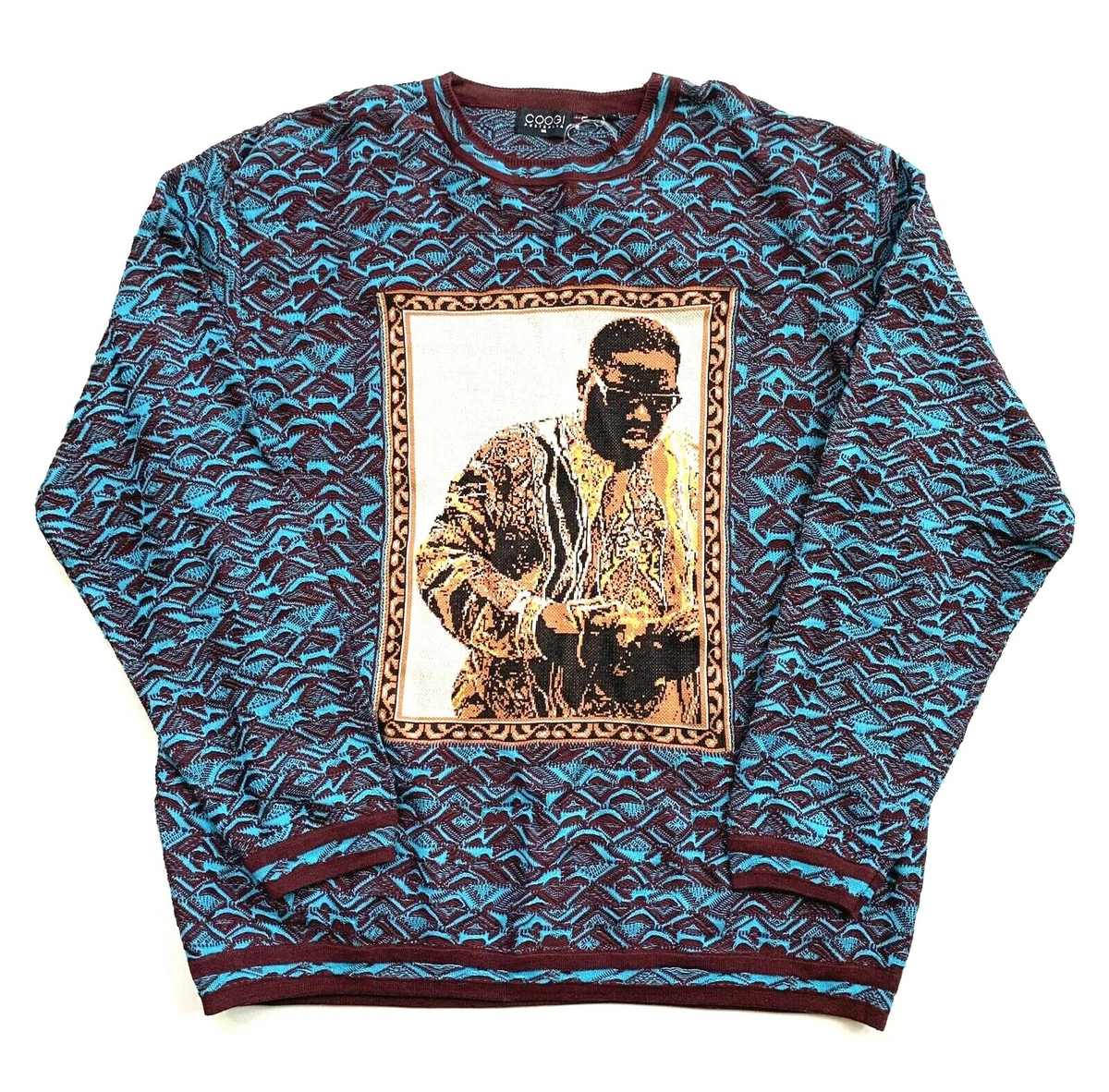 Coogi Australia Art Basel Men's 5XL Biggie Smalls Limited Blue Sweater  C65340 | eBay