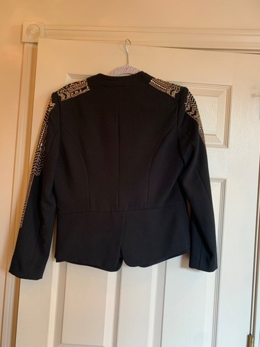 NWOT Cache Black Embellished Lined Blazer sz 8 - Picture 6 of 6