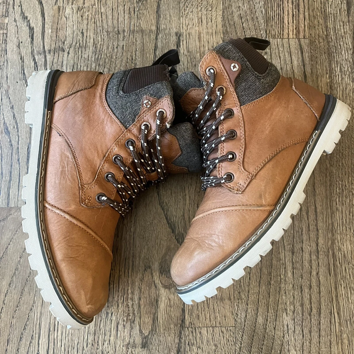 TOMS Ashland Waterproof Leather Laced Casual Work Boots Mens Sz 8