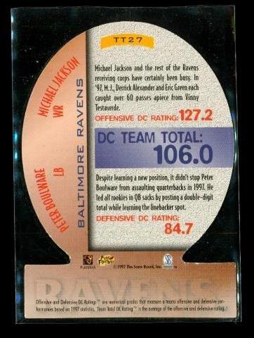 Vintage 1997 SB PRO LINE DC Die Cut Football Card TT27 JACKSON