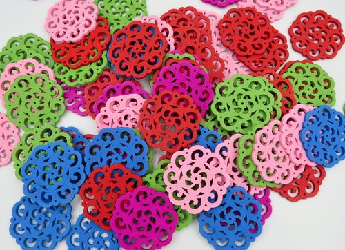 Big Lot 150 pcs of Colorful Wood Earring, Big Round Chandelier Earring Findings - Bild 1 von 4