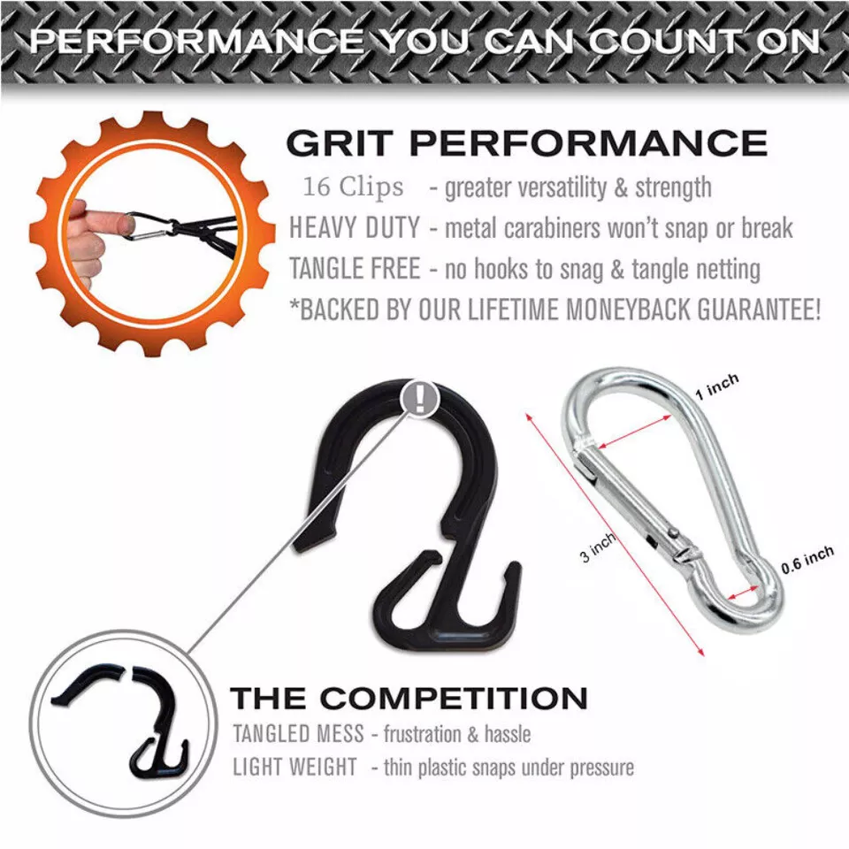 Redes de carga grandes para camionetas pickup 5'x7' redes elásticas de alta resistencia 16 mosquetones Foto 3 de 4