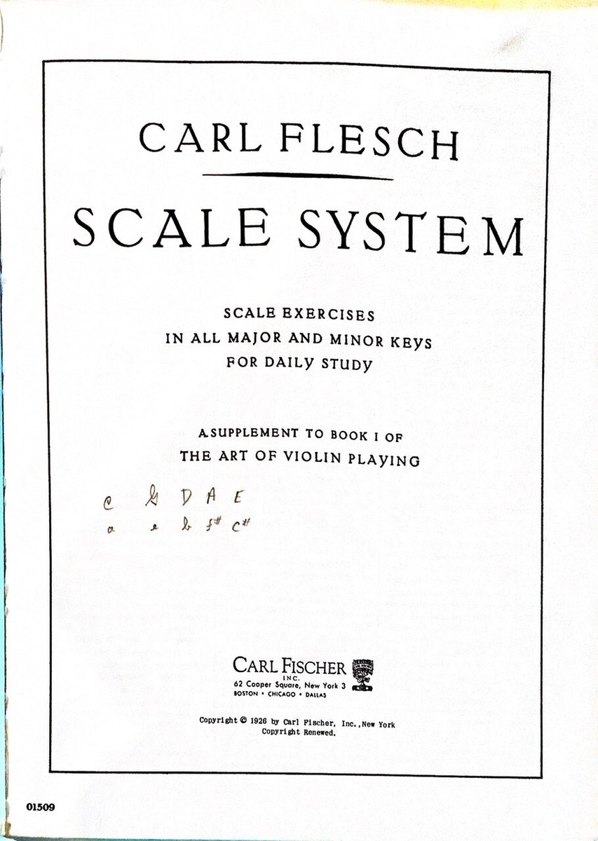 Vtge Antique 1926 1st Edition Carl Flesch Scale System Violin