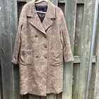 TALBOTS WOOL 长 LEOPARD CHEETAH 动物印花双排扣长 18W 码