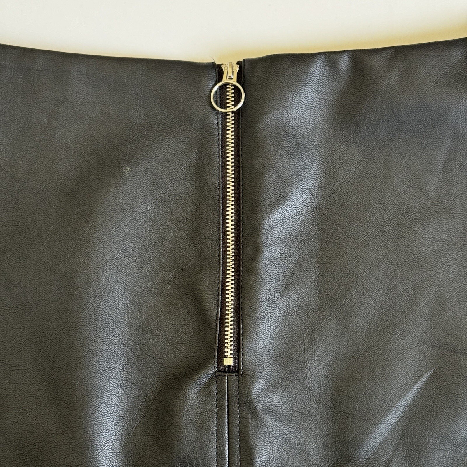 Primark Black Faux Leather Mini Skirt Size