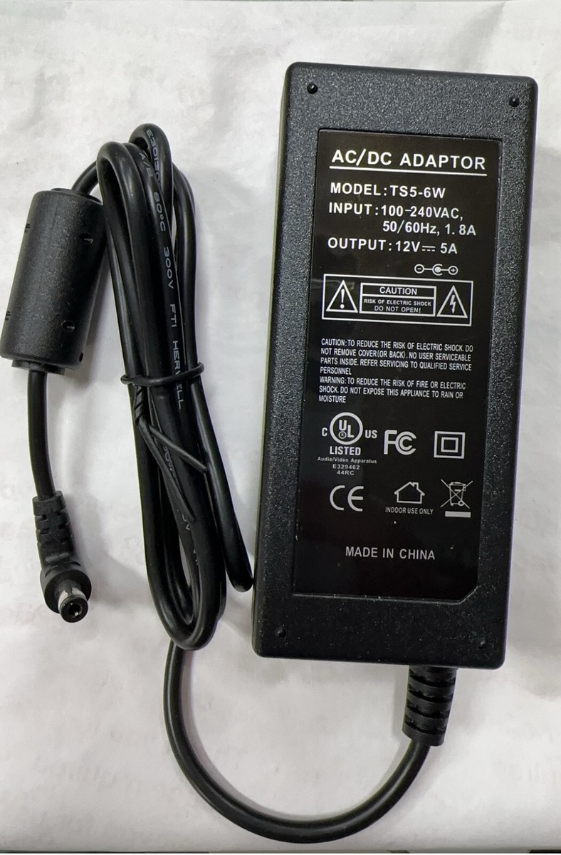 12V AC Adapter Replacement For XVR/DVR (12VDC 5A UL Listed)