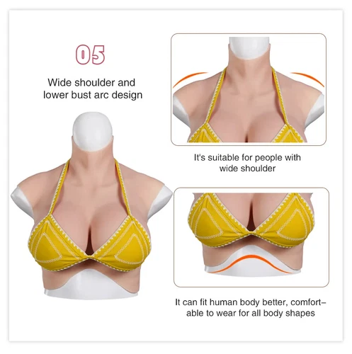 Realistic Fake Chest Enhancer Silicone Breast Forms for Cosplay - Picture 12 of 24