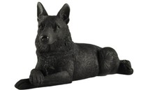 12.5 inch Black German Shepherd Dog Garden Statue - indoor - outdoor use - Mint