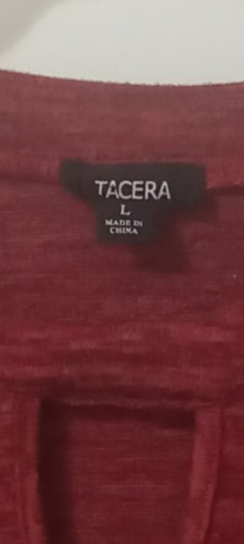 Tecera Womens Burgandy 3/4 Flare Sleeve Sweater Mini Dress Womens Size Large - Picture 7 of 10