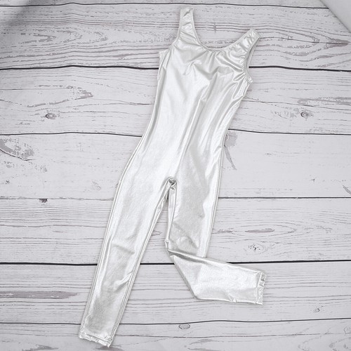 Kid Girls Shiny Metallic Ballet Dance Gymnastics Sports Leotard Unitard Jumpsuit - Picture 74 of 181