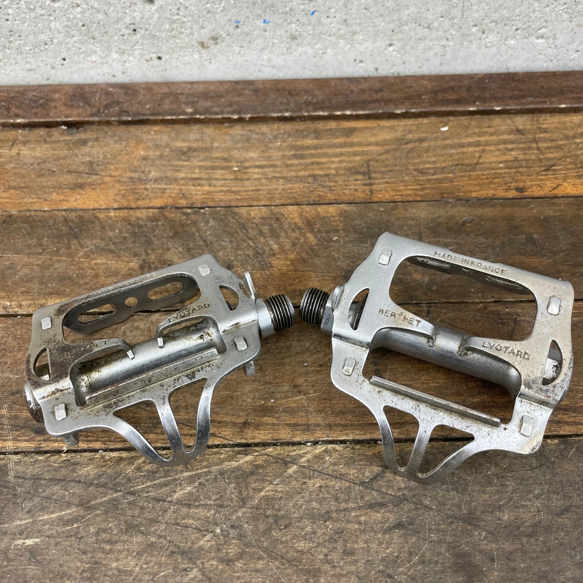 Vintage Berthet Lyotard Pedals Steel Race Eroica Road Bike France