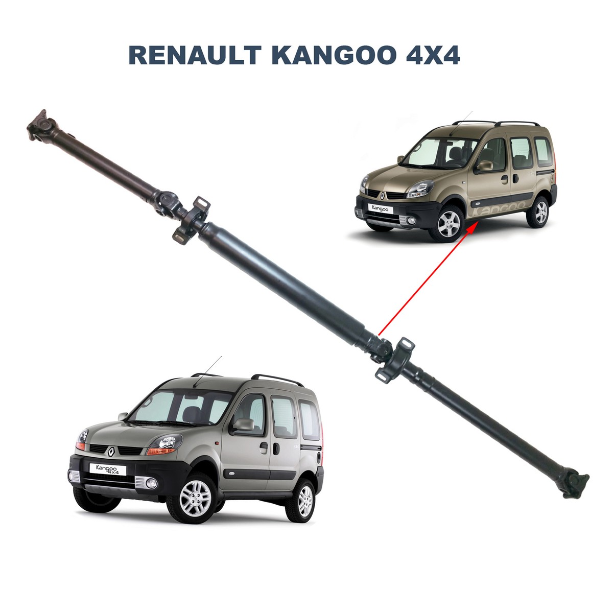 Arbre De Transmission Arrière Pour RENAULT KANGOO 4X4 1.6 16V - Réf. 8200144401 / 8200058705 - Longueur 1978mm