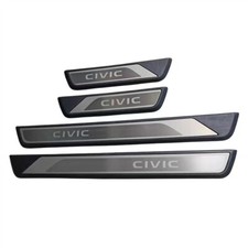For Honda Civic Silver Steel Accessories Door Sill Protector Trim Scuff Plate X4 For Honda Civic Silver Steel Accessories Door Sill Protector Trim Scuff Plate X4