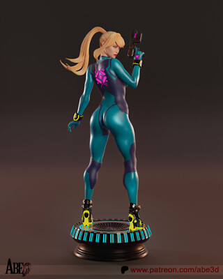 Samus Aran, Metroid, Zero Suit, , sexy Pin Up, Figur, 3D Druck, UNBEMALT