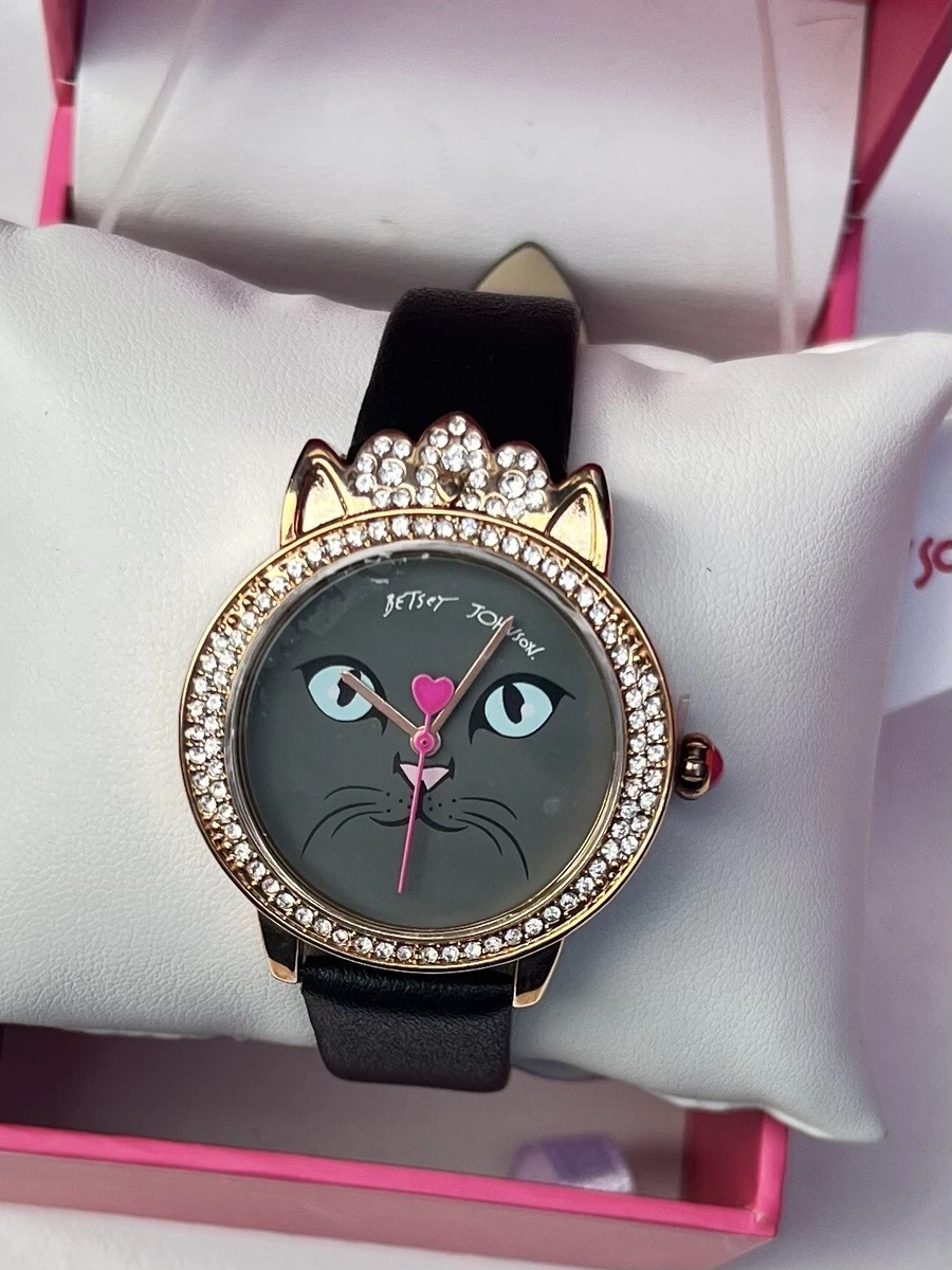 Betsey johnson black cat clearance watch