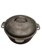 Wagner Ware Sidney O #8 Cast Iron Drip Drop Round Roaster w/ Trivet 1268A  10"