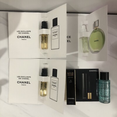 Chanel Perfume Sample / Mascara / Makeup Remover 5Pc Set BRAND NEW AUTHENTIC