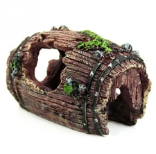 Aquarium Fish Tank Resin Barrel Ornament Caves Landscaping Furnishing Decoration