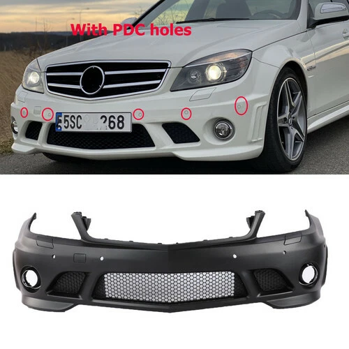 For Mercedes Benz W204 Front Bumper W PDC hole C Class C63 AMG