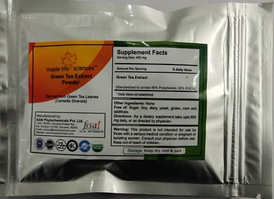 Green Tea Extract Powder 90% Polyphenol 50% EGCG Antioxidants & Anti-aging