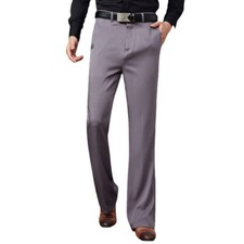 Mens Bell Bottom Flared Pants 60s 70s Stretch Slim Fit Bootcut Retro Trousers