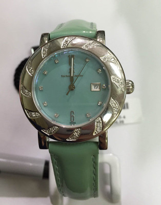 NEW LADIES TECHNO MANIA HIGH END NATURAL DIAMOND GREEN MOP DIAL WATCH
