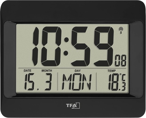 Digital Wall Clock-Controlled – Indoor Temperature, Date, Day Display - Picture 6 of 6