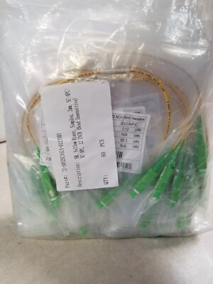 Lot of 50 - TZCS-SMS2SCASCA-012INBY SM Yellow Riser Simplex 2mm SC-APC/SC-APC