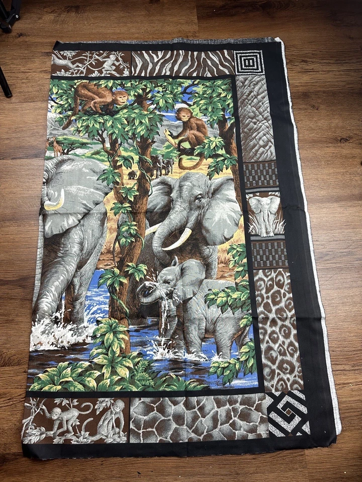 Almohadas infantiles vintage de tela Waverly para caminar por la selva safari estampado para niños Foto 4 de 4