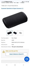 NEW OEM Ford Brake Pedal Pad F3SZ-2457-A