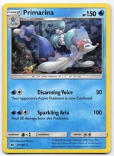 Primarina 41/149 Sun & Moon Shattered Glass Holo Rare Pokemon Card LP