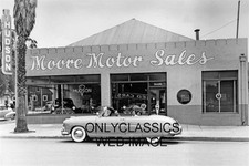 1949 HUDSON AUTO DEALERSHIP CAR SALES 8x12 PHOTO NEON SIGN HOT ROD RIVERSIDE, CA