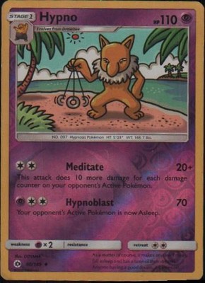 Hypno Reverse Holo Uncommon SM Base Set 60/149 NM