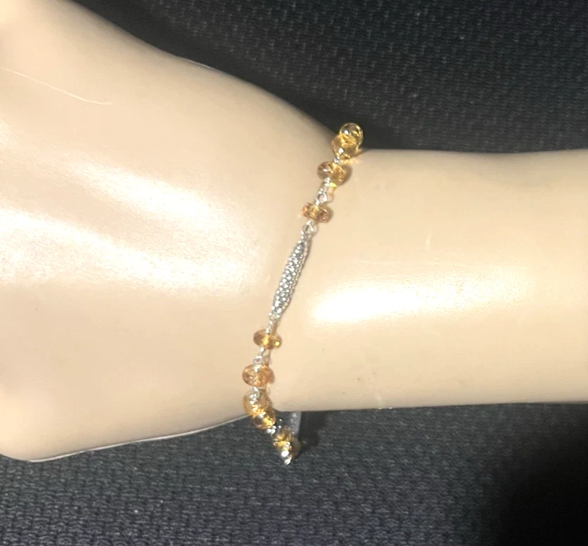 LAGOS 鱼子酱串珠黄水晶切换纯银手链 尺寸 6 — 第 3/4 张图片